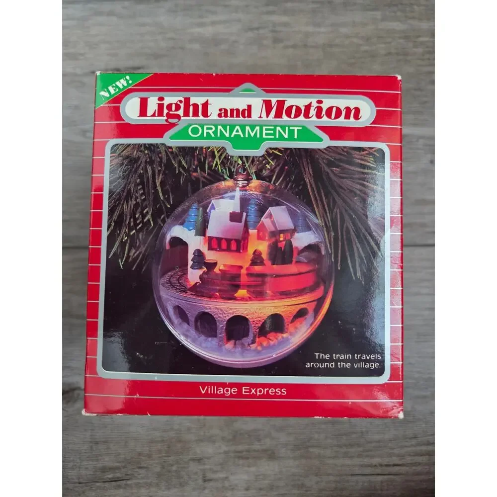 Hallmark Village Express Light and Motion Christmas Ornament Train WORKS Vintage